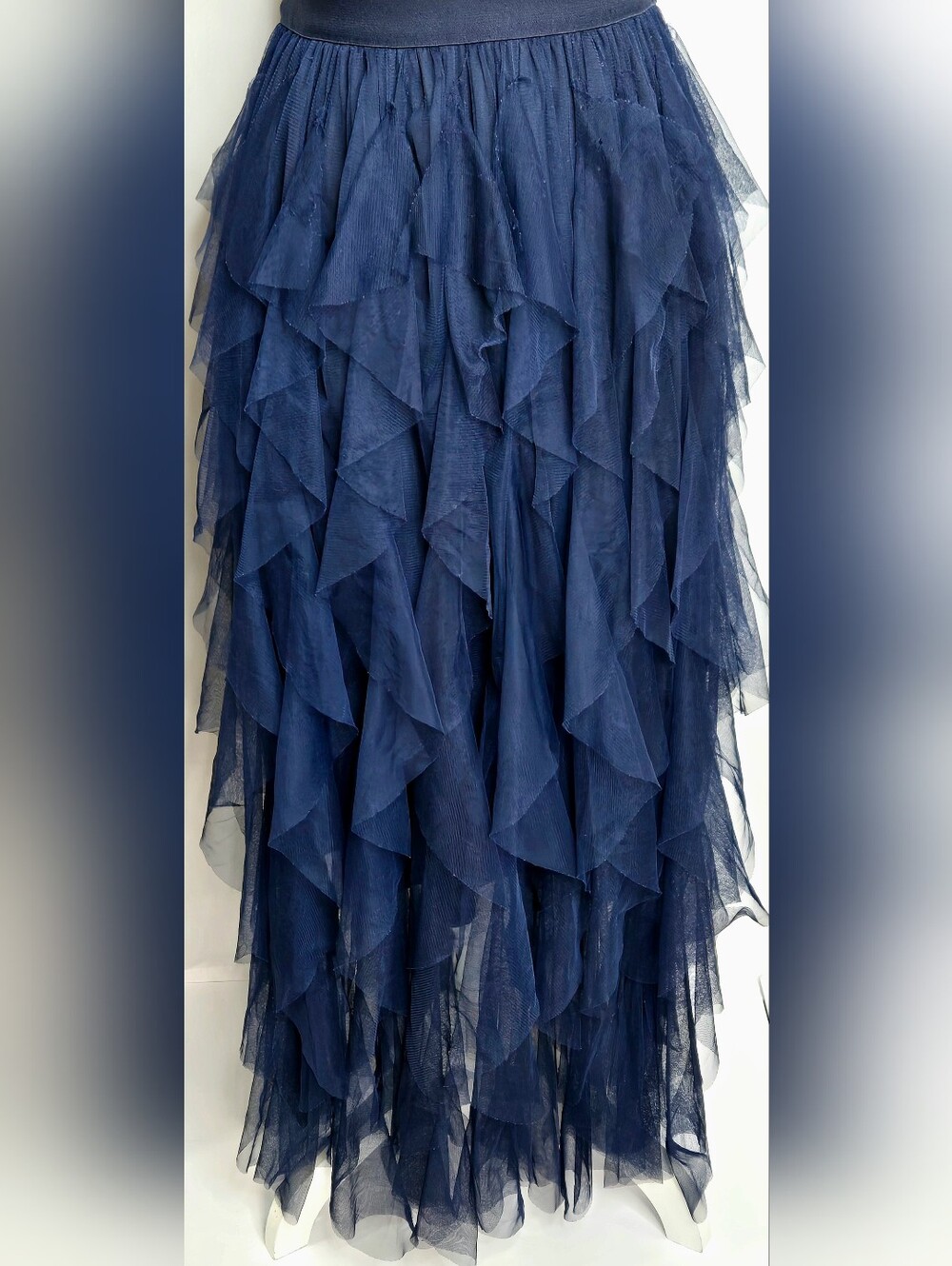 Soho Apparel Anthropologie Inspired Handkerchief Tulle Maxi Skirt NWOT Size M